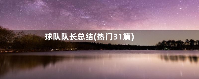 球队队长总结(热门31篇)