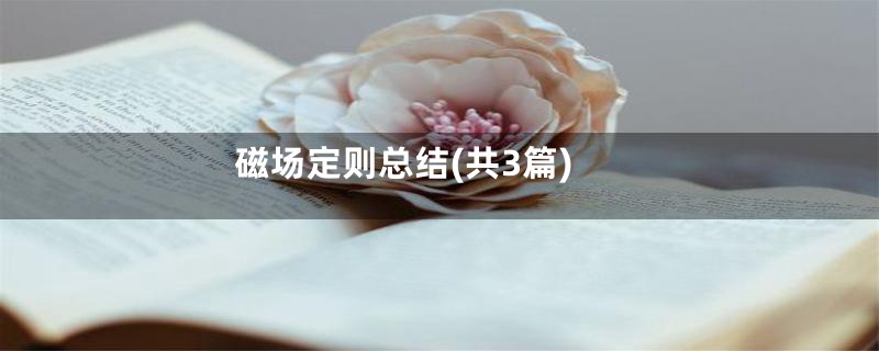 磁场定则总结(共3篇)