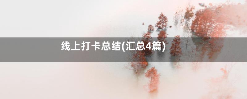 线上打卡总结(汇总4篇)