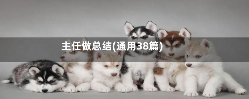 主任做总结(通用38篇)