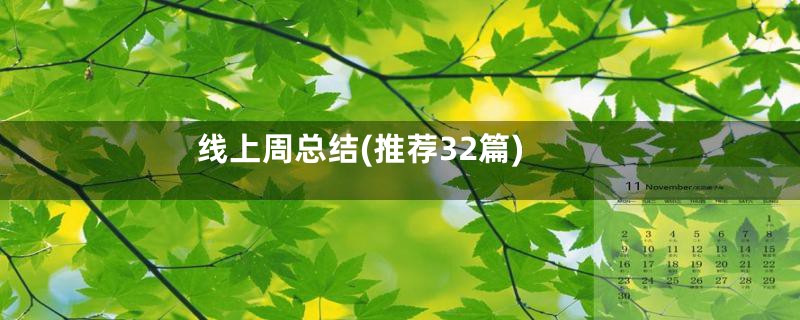 线上周总结(推荐32篇)