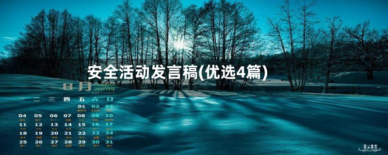 安全活动发言稿(优选4篇)