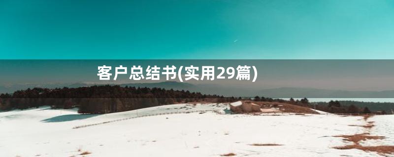 客户总结书(实用29篇)