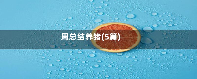 周总结养猪(5篇)