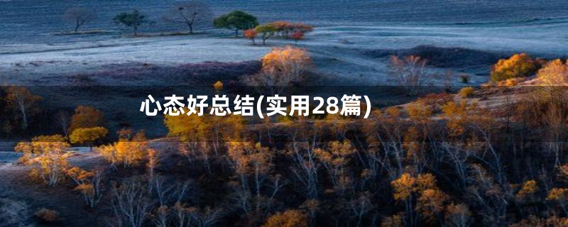 心态好总结(实用28篇)