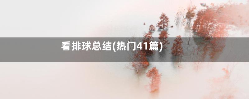 看排球总结(热门41篇)