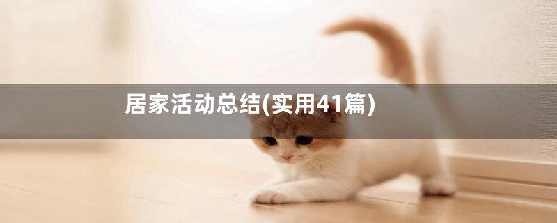 居家活动总结(实用41篇)