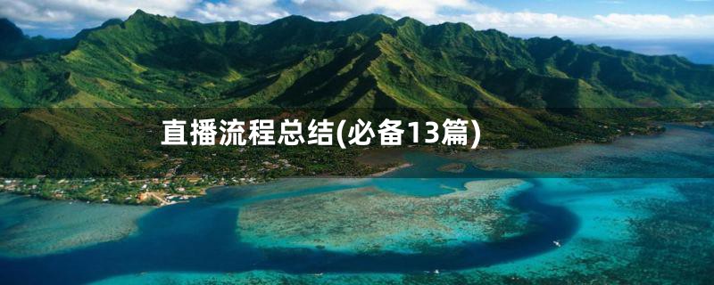 直播流程总结(必备13篇)