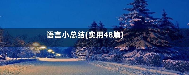 语言小总结(实用48篇)