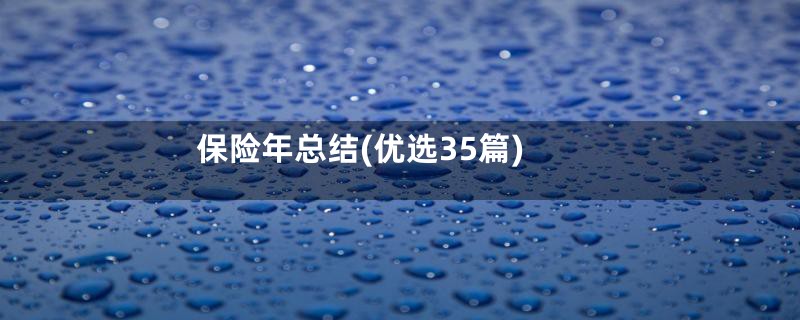 保险年总结(优选35篇)