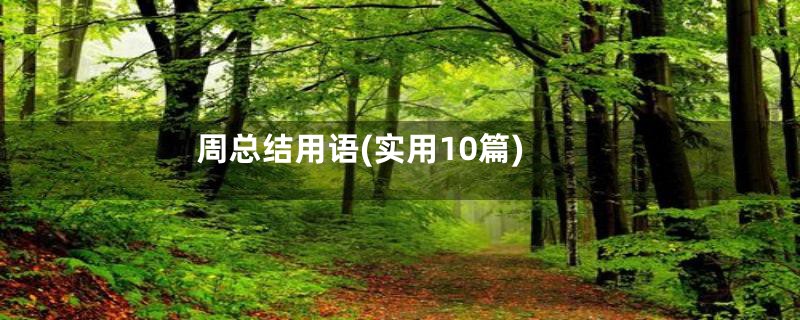 周总结用语(实用10篇)