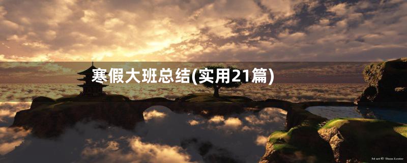 寒假大班总结(实用21篇)