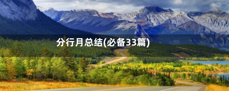 分行月总结(必备33篇)