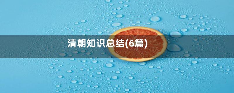 清朝知识总结(6篇)