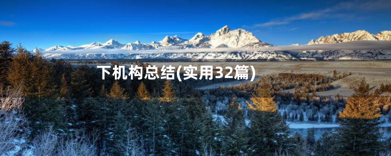 下机构总结(实用32篇)