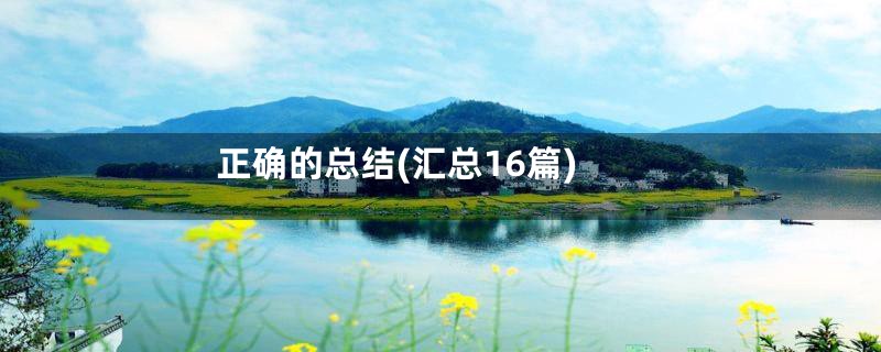 正确的总结(汇总16篇)