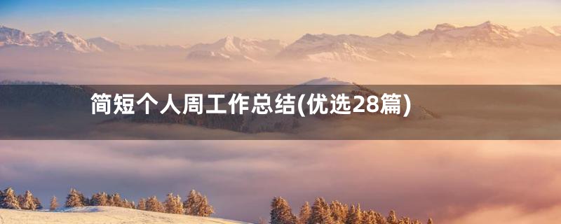 简短个人周工作总结(优选28篇)