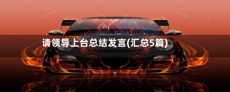 请领导上台总结发言(汇总5篇)