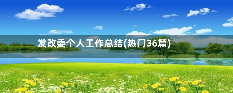 发改委个人工作总结(热门36篇)