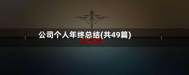 公司个人年终总结(共49篇)