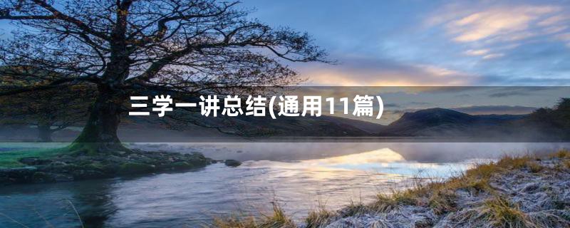 三学一讲总结(通用11篇)