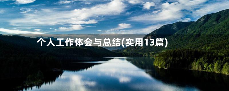 个人工作体会与总结(实用13篇)