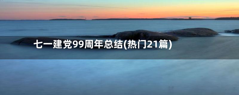 七一建党99周年总结(热门21篇)
