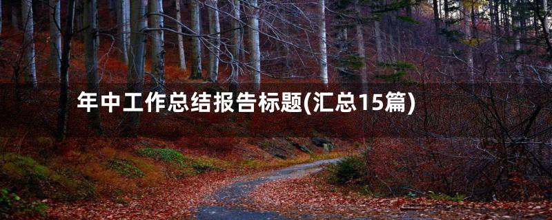 年中工作总结报告标题(汇总15篇)