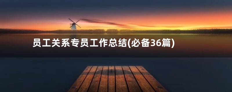 员工关系专员工作总结(必备36篇)