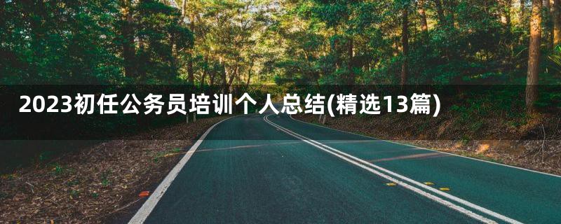 2023初任公务员培训个人总结(精选13篇)