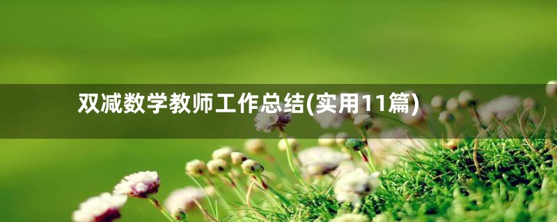 双减数学教师工作总结(实用11篇)