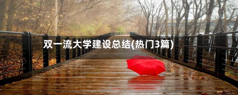 双一流大学建设总结(热门3篇)
