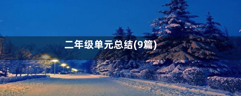 二年级单元总结(9篇)