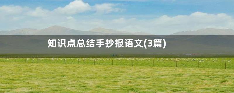 知识点总结手抄报语文(3篇)