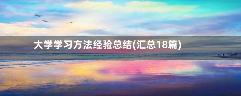 大学学习方法经验总结(汇总18篇)
