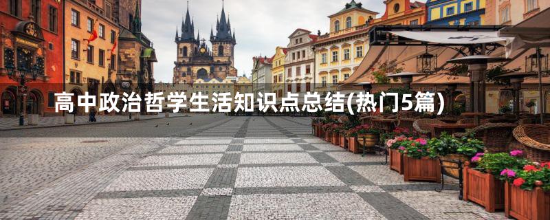 高中政治哲学生活知识点总结(热门5篇)