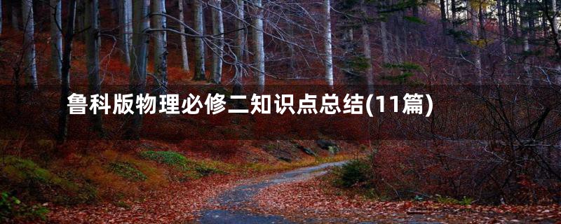 鲁科版物理必修二知识点总结(11篇)