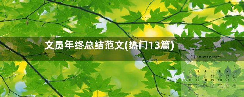 文员年终总结范文(热门13篇)