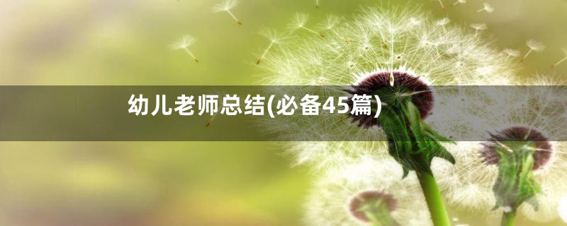 幼儿老师总结(必备45篇)