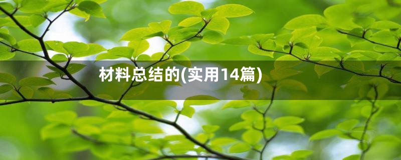 材料总结的(实用14篇)