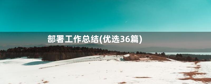 部署工作总结(优选36篇)