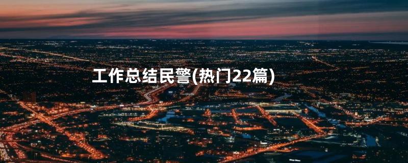 工作总结民警(热门22篇)