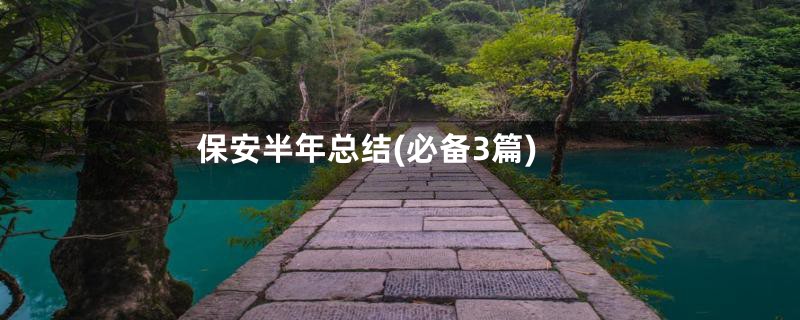 保安半年总结(必备3篇)