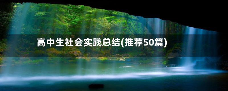高中生社会实践总结(推荐50篇)