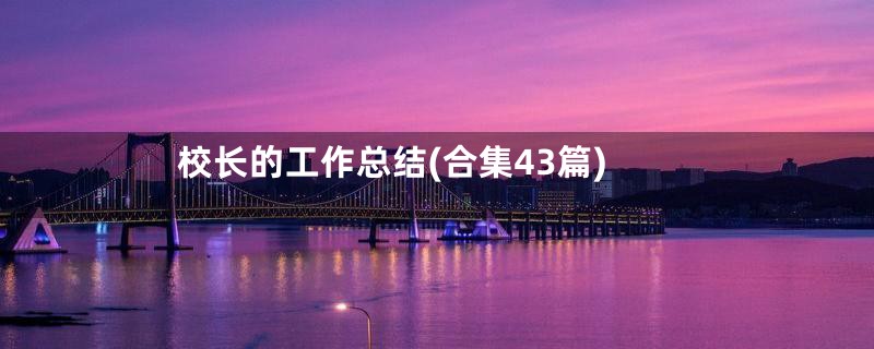 校长的工作总结(合集43篇)