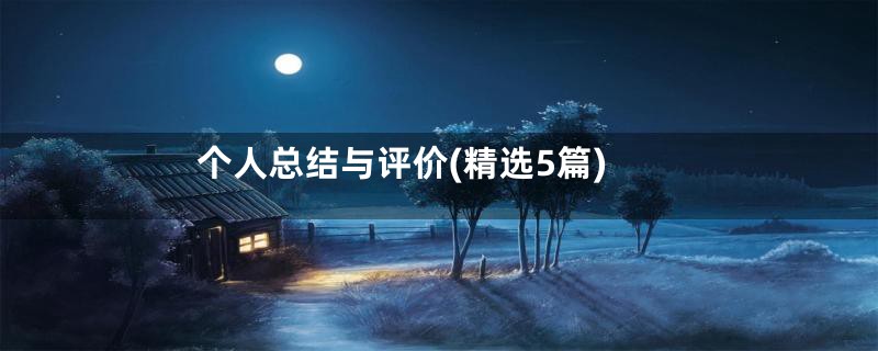 个人总结与评价(精选5篇)