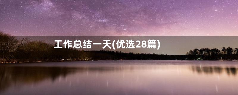工作总结一天(优选28篇)