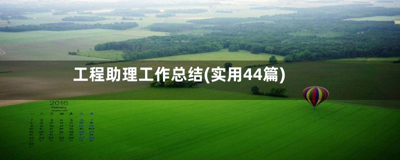 工程助理工作总结(实用44篇)