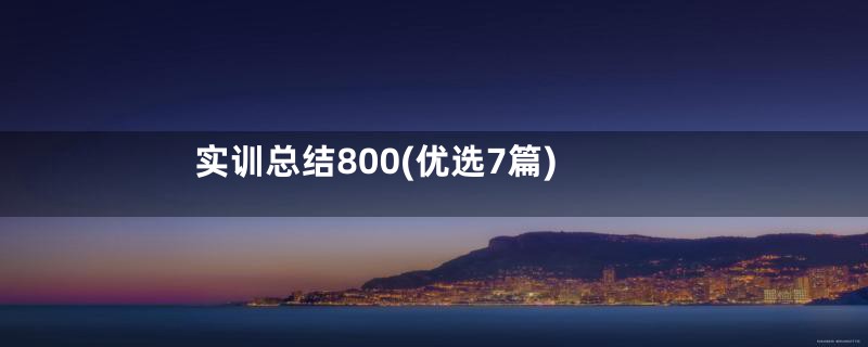 实训总结800(优选7篇)