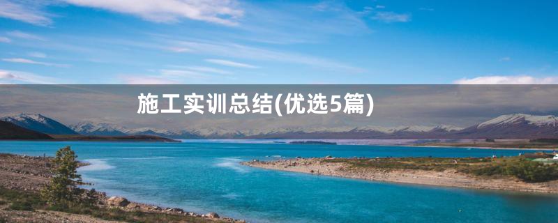 施工实训总结(优选5篇)